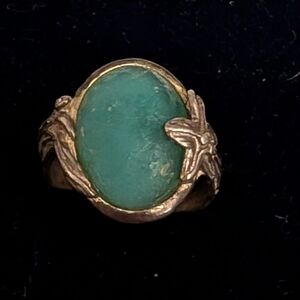 **Vintage** Sterling silver Ring with Blue Sea glass Stone